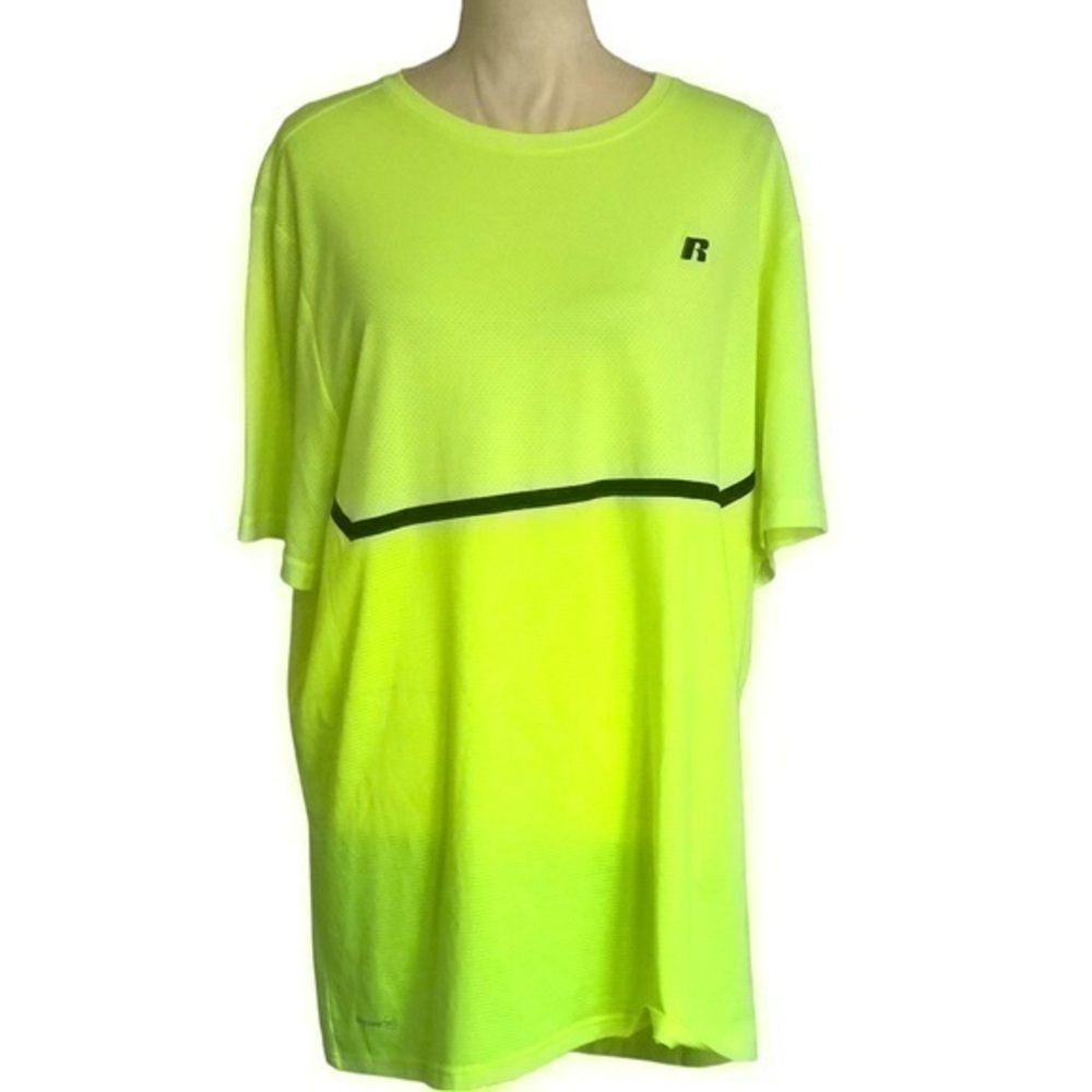 Russell Mens Athletic Neon Color Dri Power Shirt Size XL
